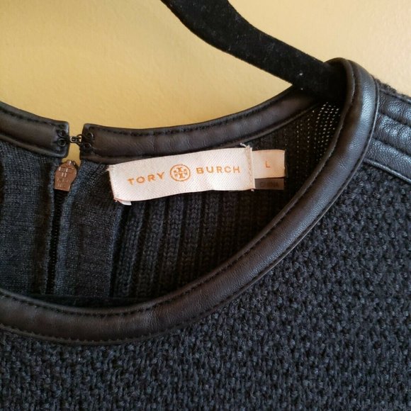 TORY BURCH MERINO WOOL CHARCOAL GRAY SWEATER DRESS - Picture 5 of 6